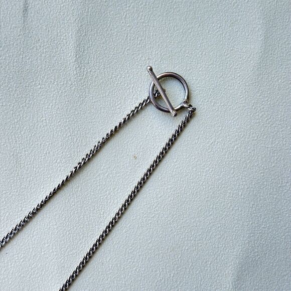 925 Sterling Silver Amethyst Necklace Artisan Design Pear Drop Stones 16” Toggle - Picture 3 of 7